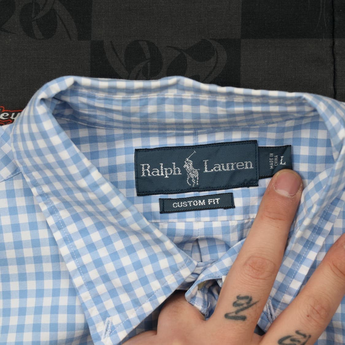 폴로 깅엄 체크 셔츠 L B71 상품이미지3