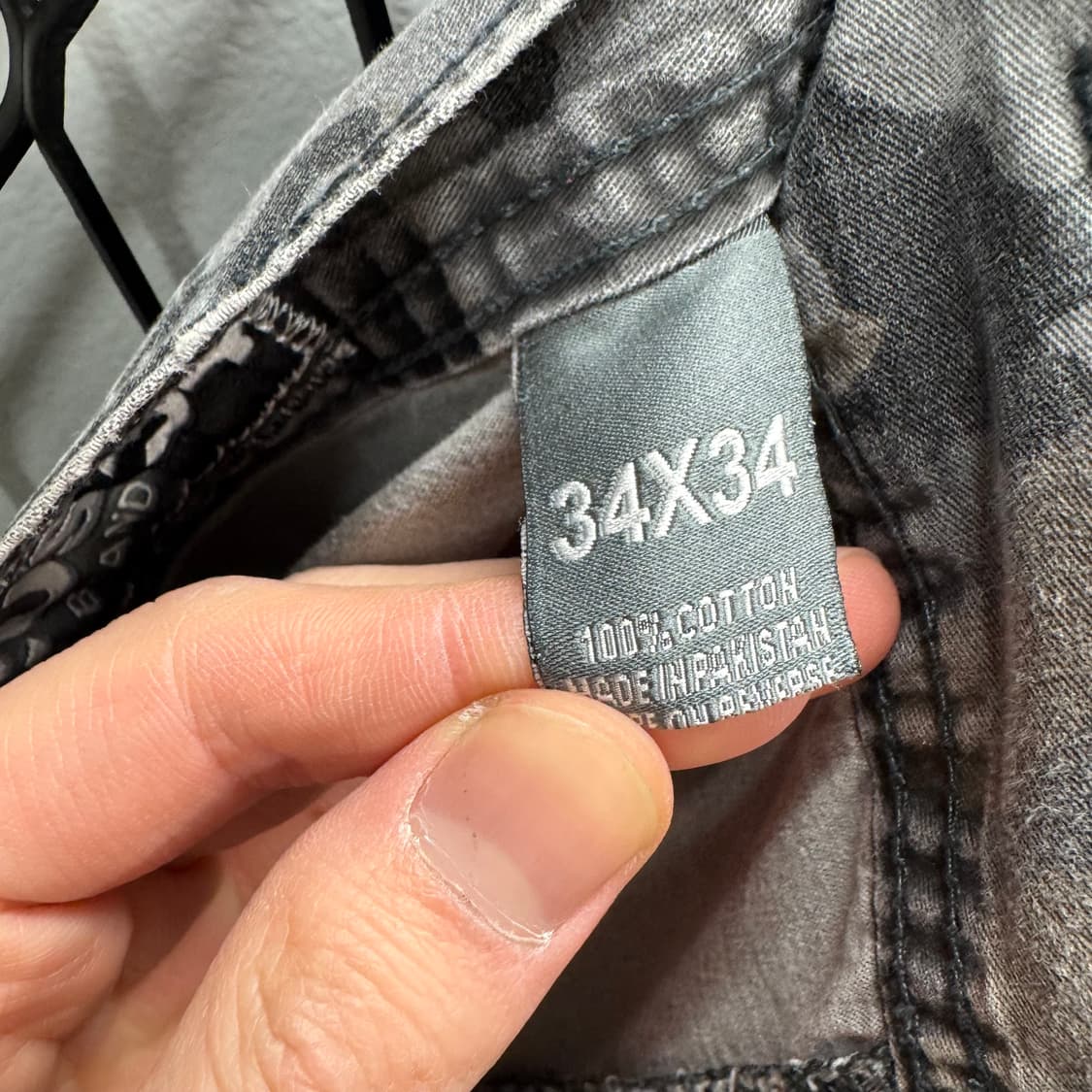 00s USA VINTAGE 밀리터리 카모플라쥬 카고 팬츠 그레이 상품이미지7