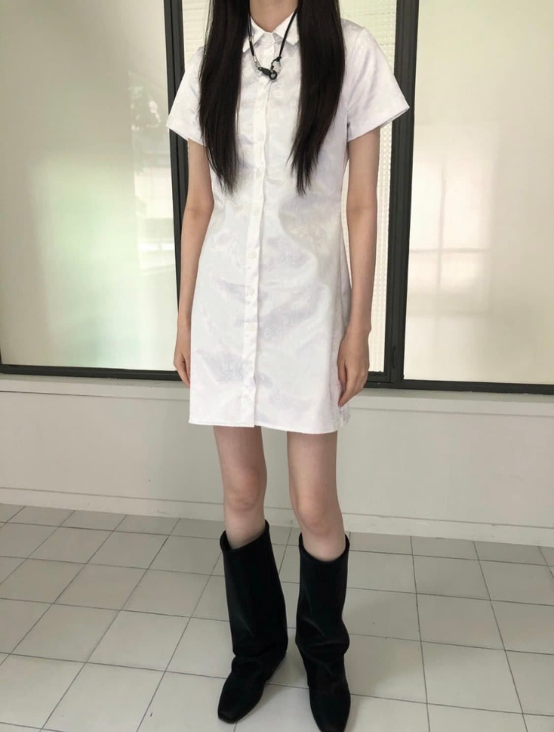 (새상품) wsc archive 자카드 셔츠원피스 001 상품이미지2