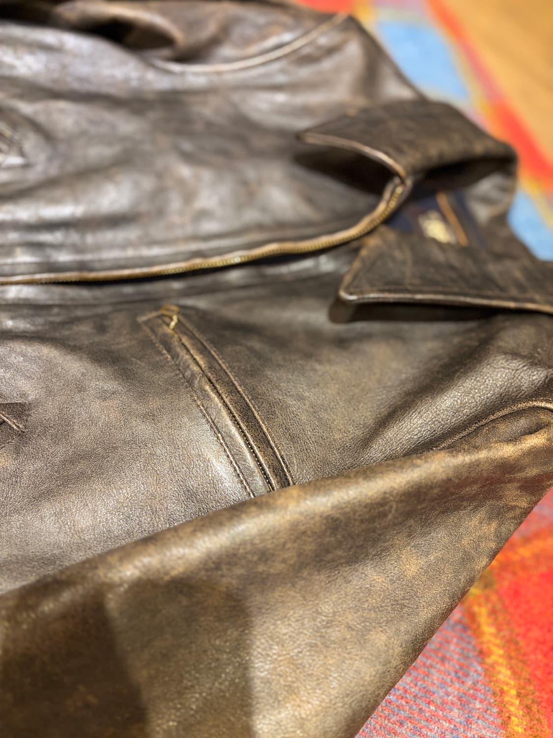 RRL 더블알엘  뉴스보이 레더자켓 XS 사이즈 상품이미지5