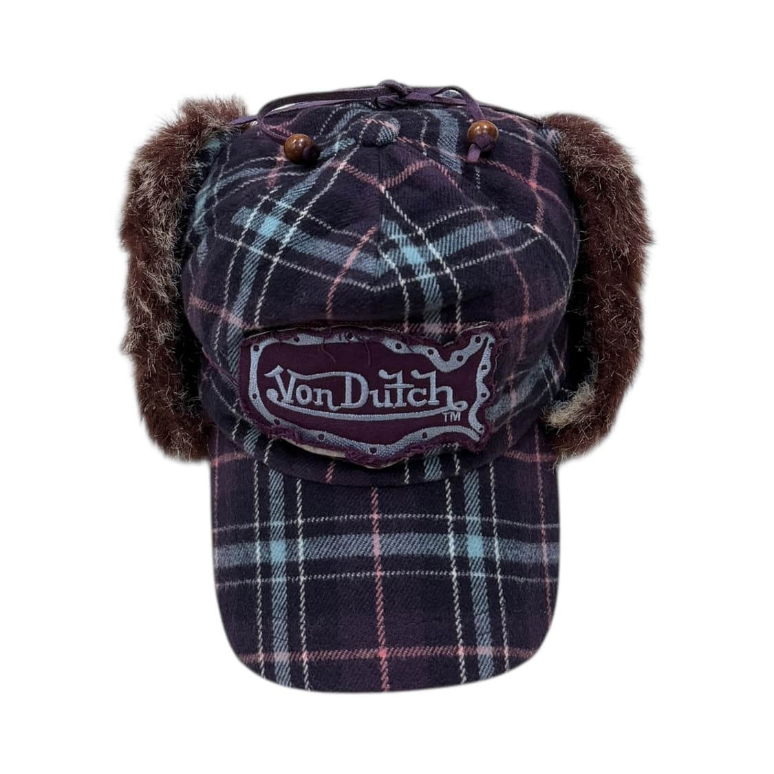 본더치 빈티지 모리걸 체크 군밤 트루퍼햇 모자 상품이미지1