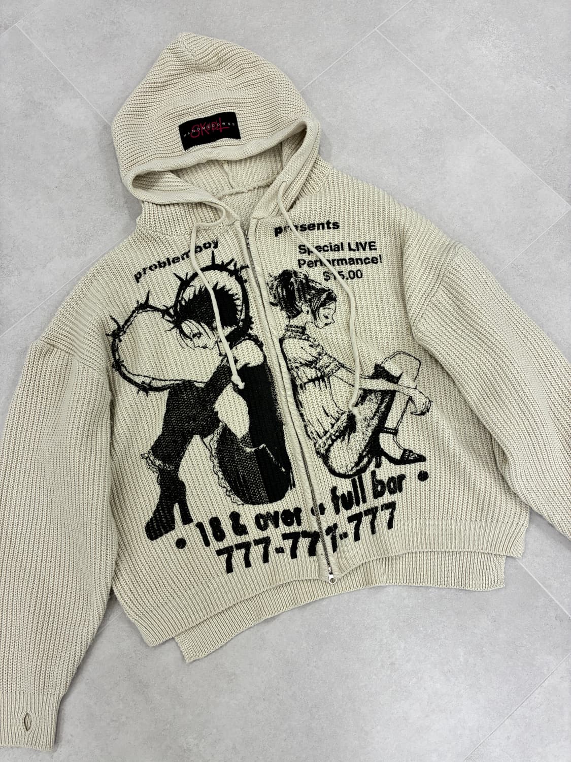 나나 프린팅 니트 워머집업 상품이미지1