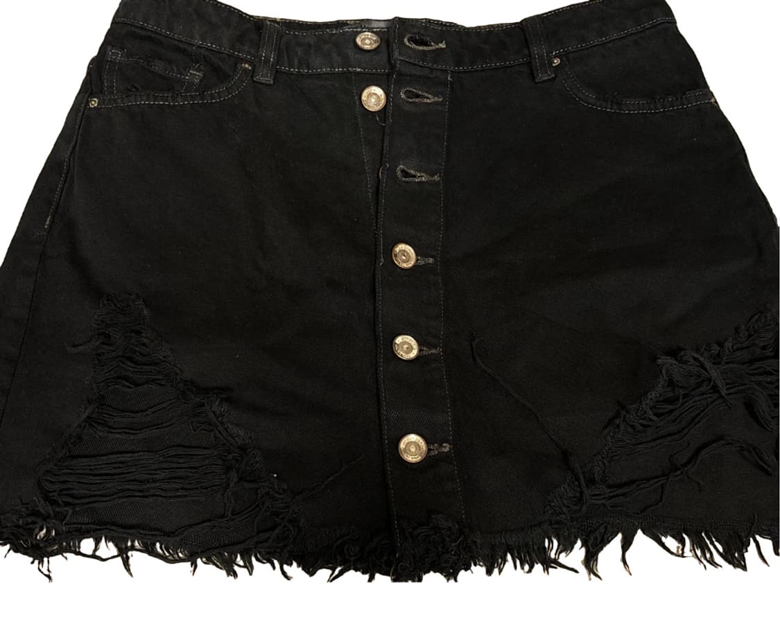 ZARA 자라 블랙 데님 스커트 데미지 디테일 상품이미지1