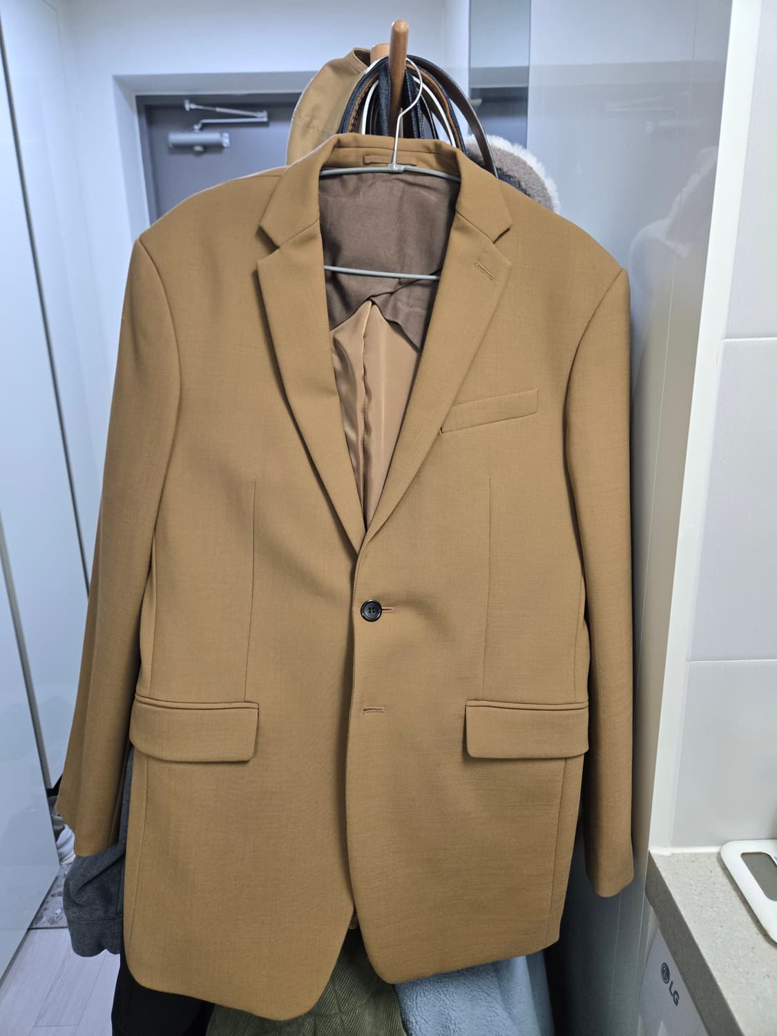 송지오 카멜색상 셋업 정장 상의 105 하의 30 상품이미지1