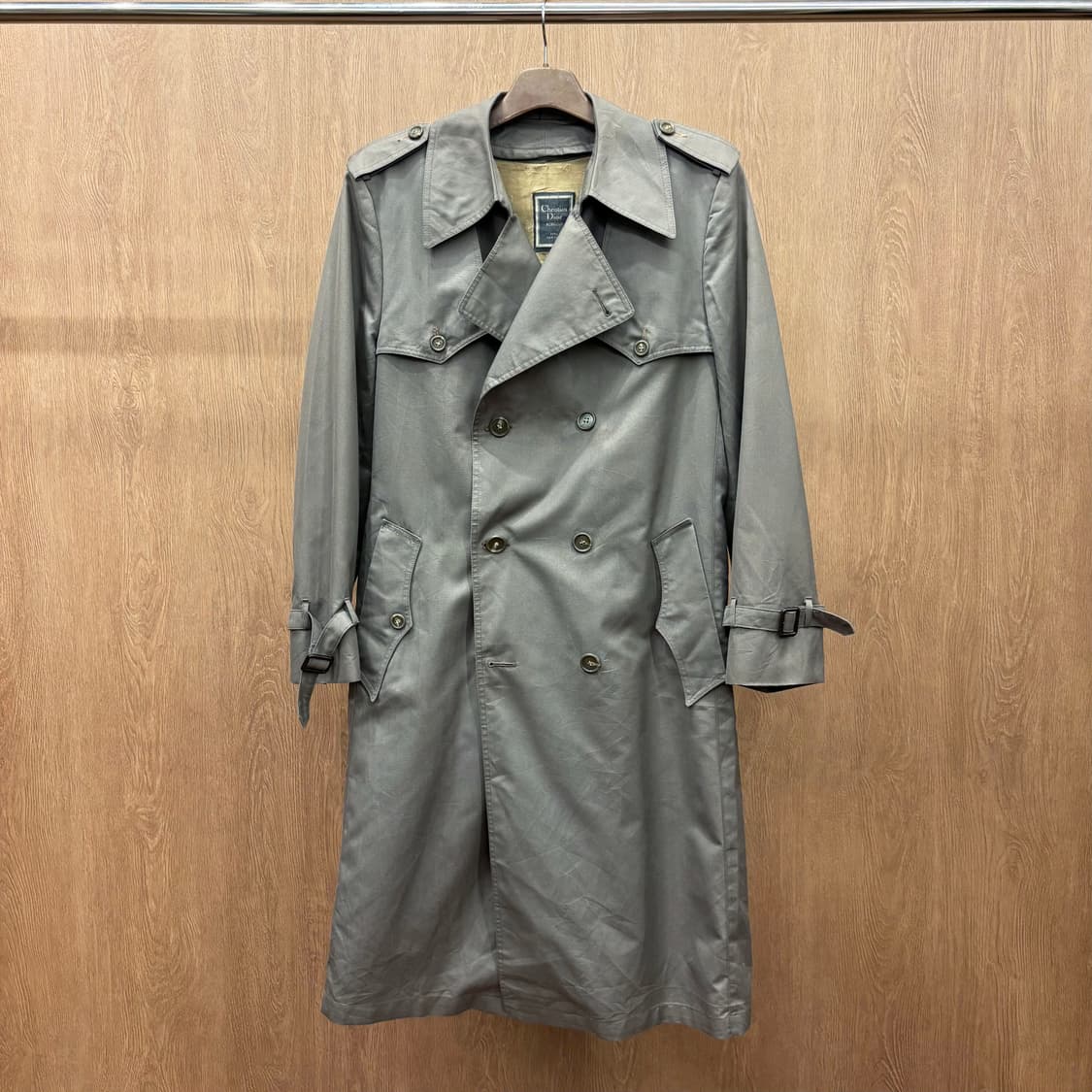 크리스찬 디올 트렌치 코트 소매 스트랩 더블 브레스티드 디테일 그레이 상품이미지2