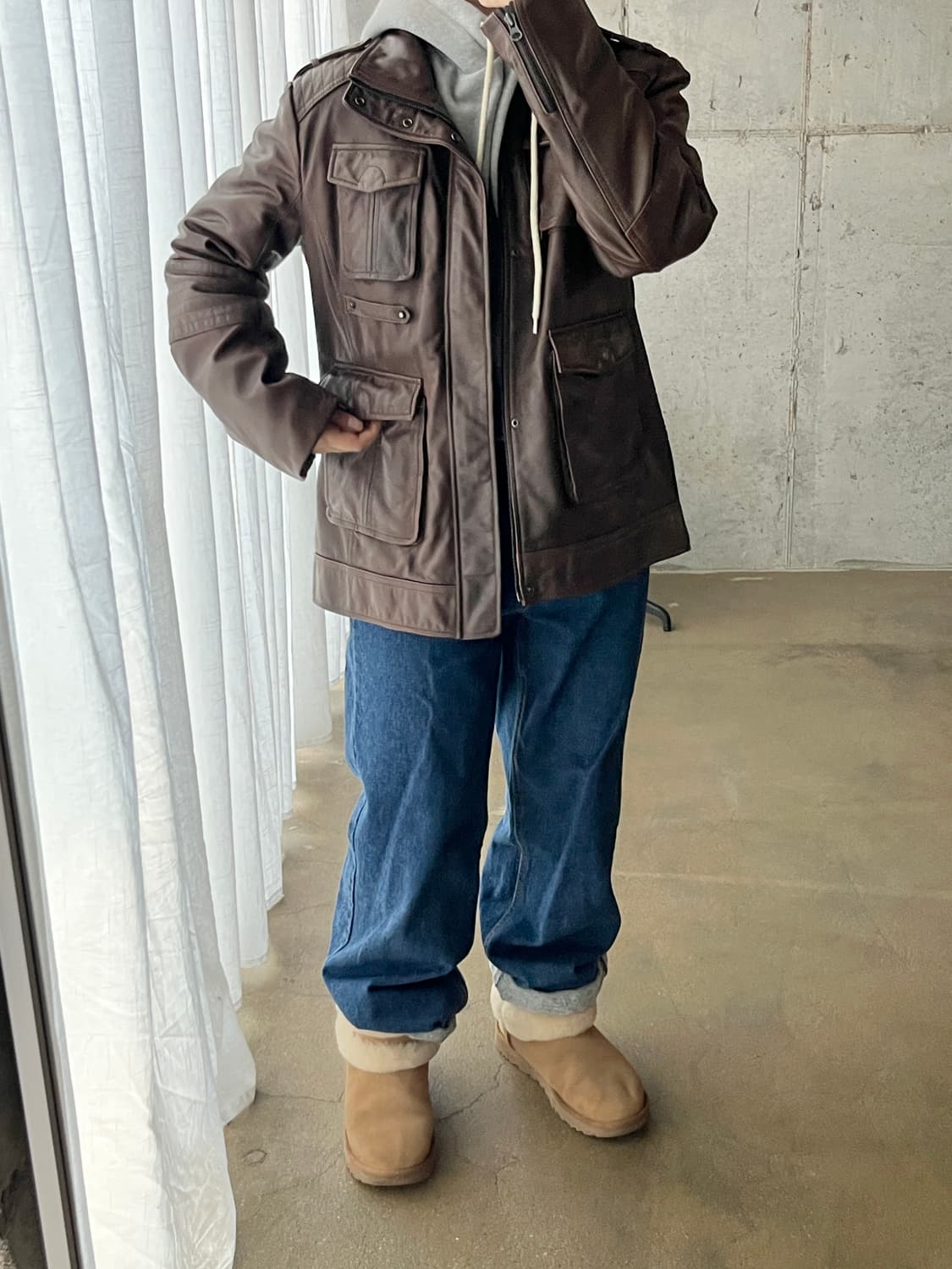 Beyond Closet 양가죽 자켓 브라운 상품이미지2