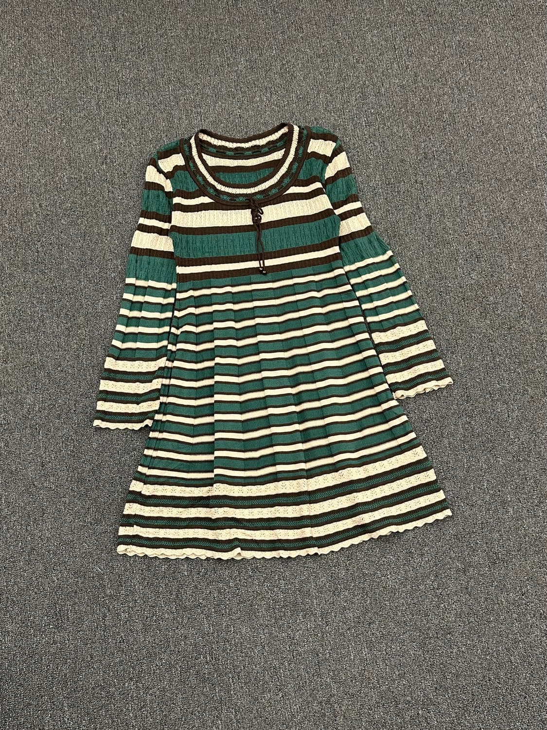 M)Japanese vintage 멀티 스트라이프 모리 니트 원피스 상품이미지1