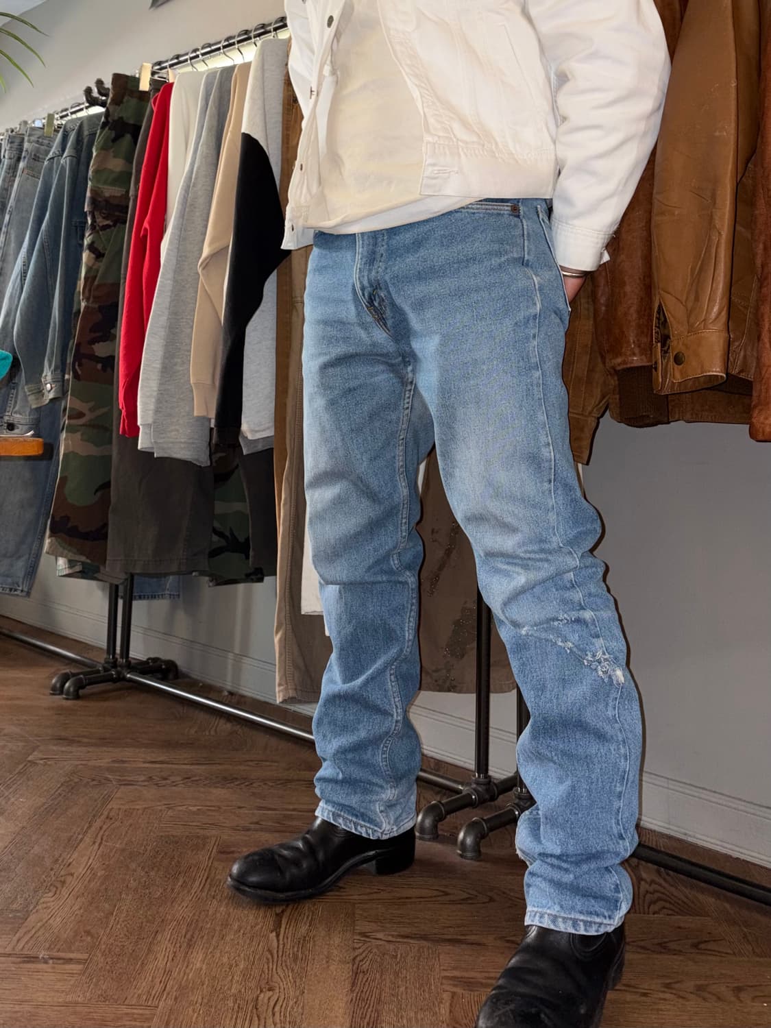 90’s Levi’s 505 USA denim hard washed 상품이미지2