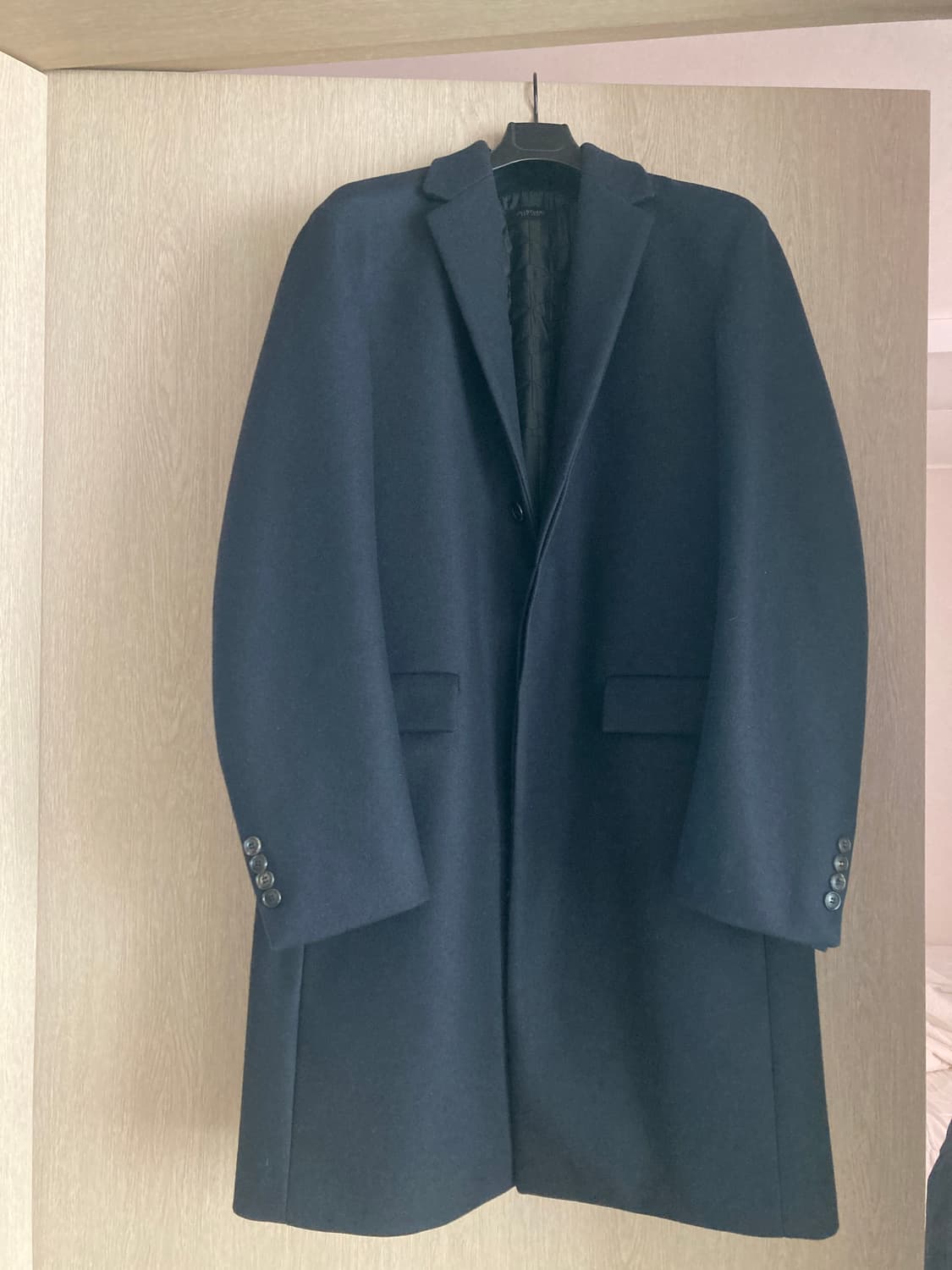 질스튜어트뉴욕 네이비 울 캐시 싱글 펠트코트 M 상품이미지2