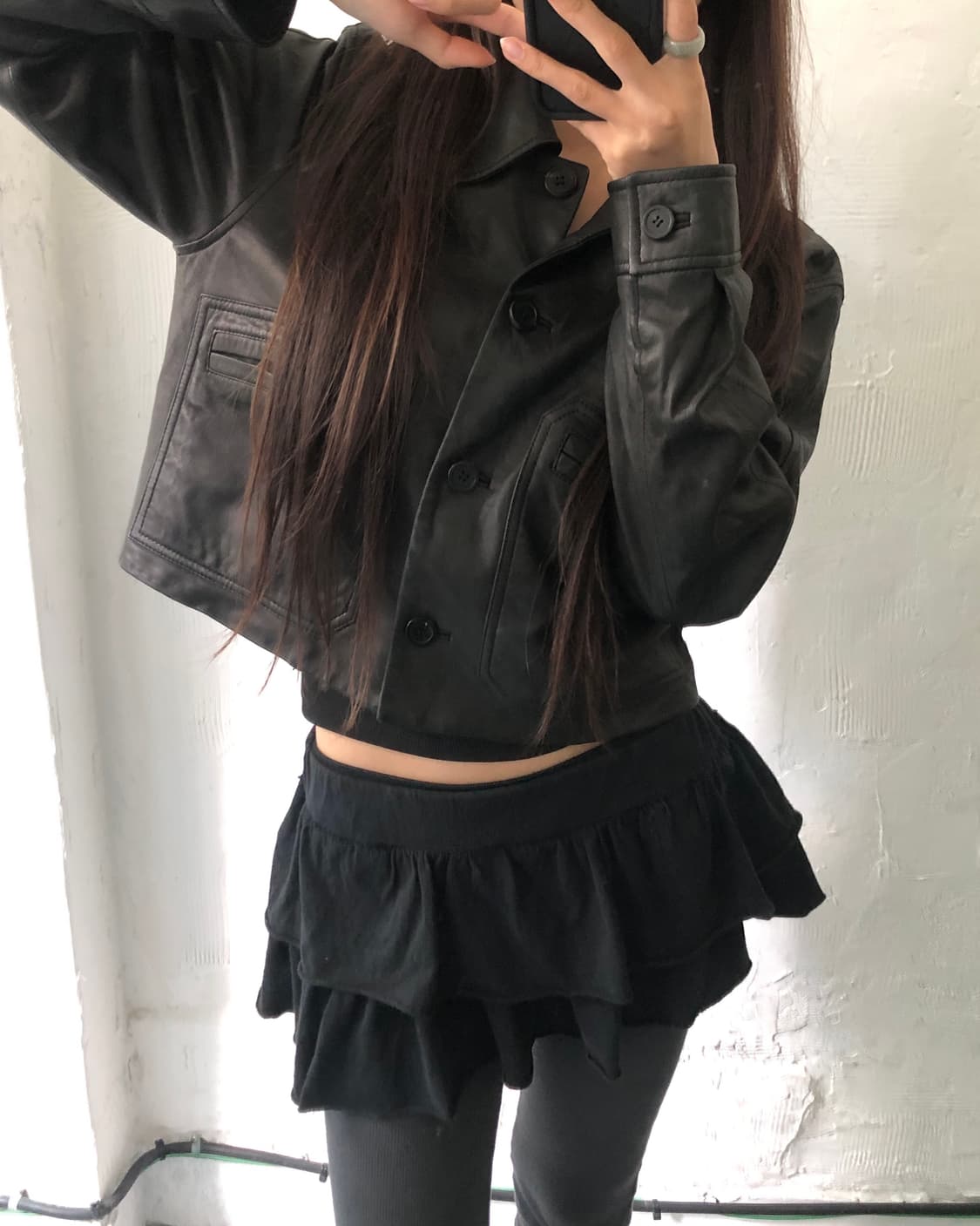A.P.C. 아페쎄 크롭 블랙 레더 자켓 상품이미지3