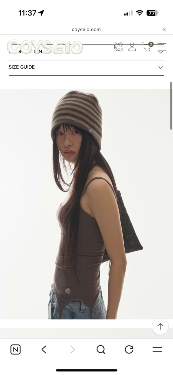 코이세이오 스트라이프 비니 카키 상품이미지2