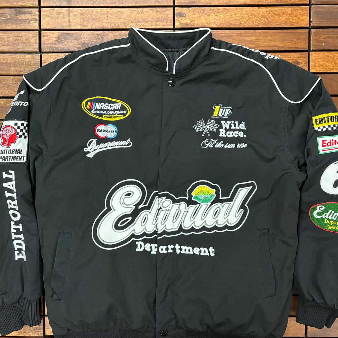 (XL) 빈티지 레이싱 블랙 점퍼 상품이미지2