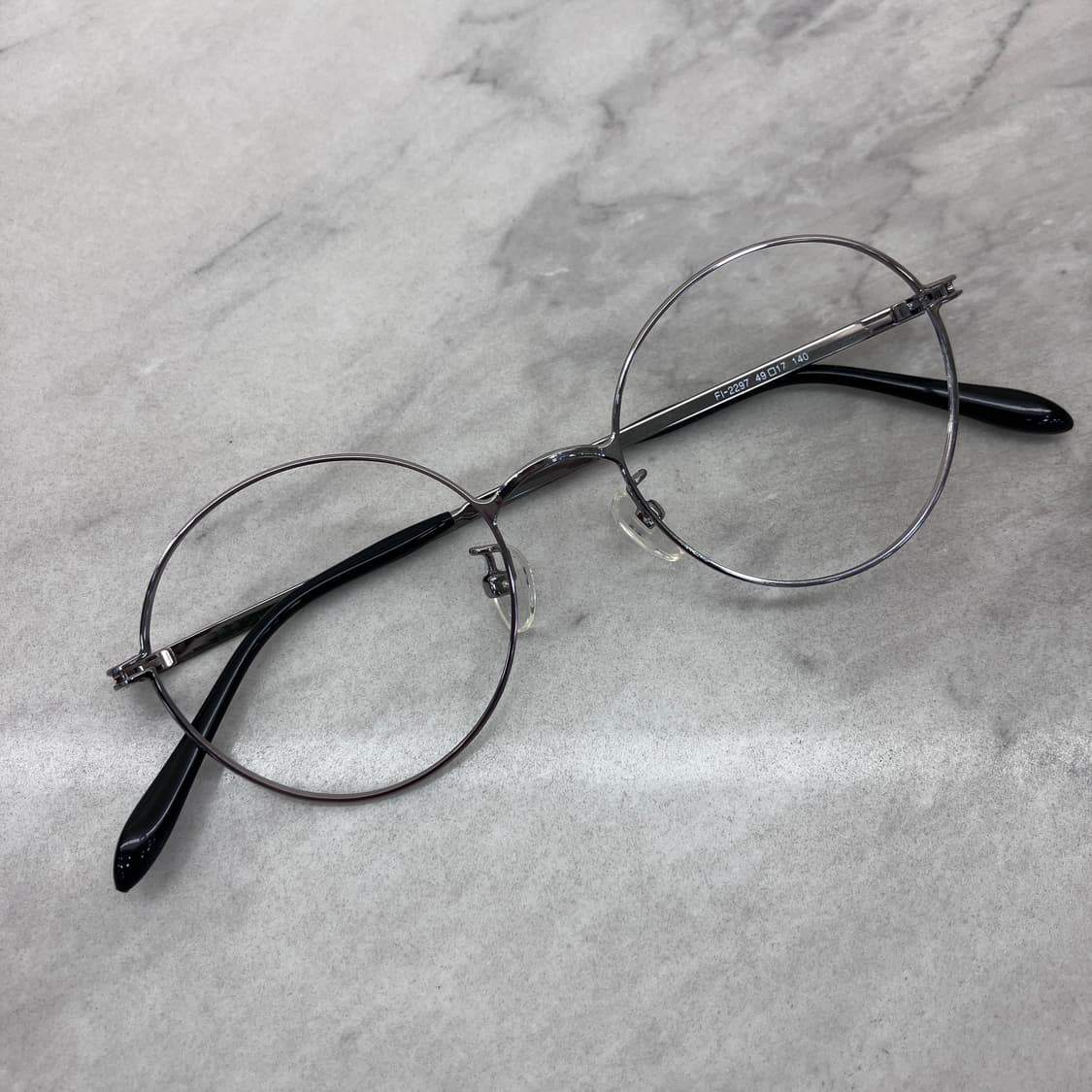 C49 PBL 실버 라운드 역산각 메탈테 안경(Kids) 상품이미지1