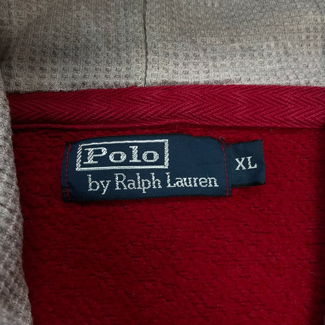 폴로 랄프로렌 스펠 아웃 빅 로고 후드집업 딥레드 상품이미지3