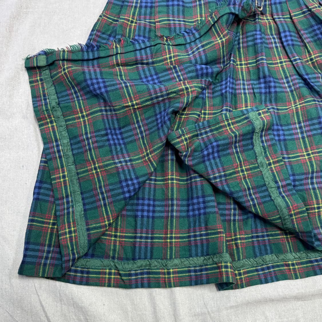 빈티지 유럽 타탄체크 울 플리츠 버클 스커트  상품이미지3