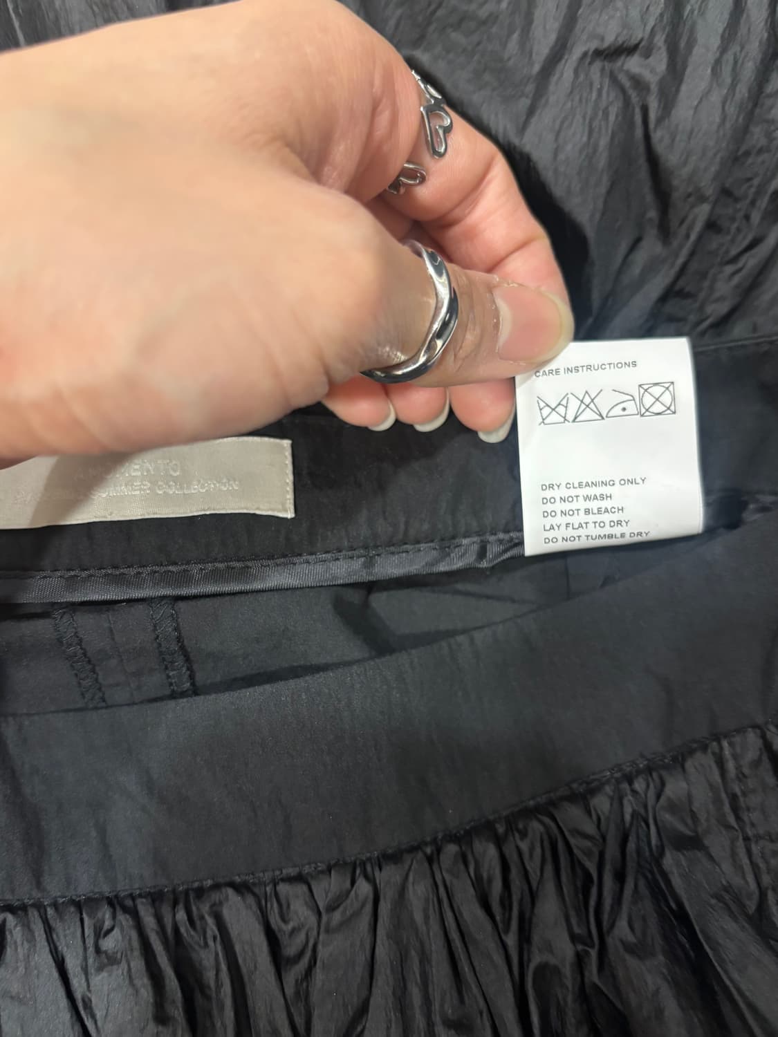 아모멘토) Layered Shirring Skirt BK 1 상품이미지10