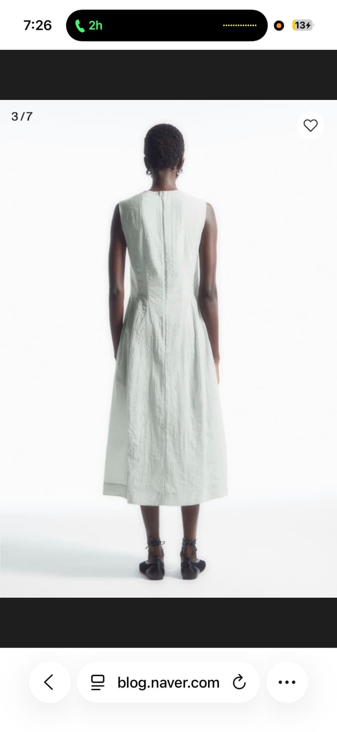 COS 코스 슬리브리스 탑스티치 드레스 상품이미지2