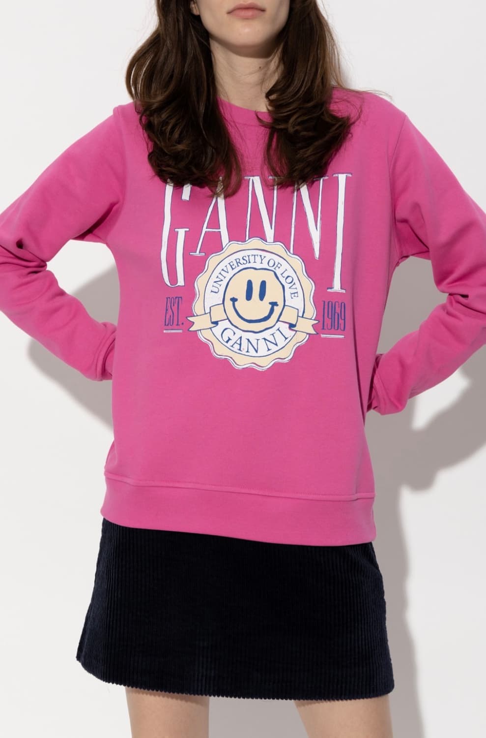 GANNI 스마일 핑크 스웻셔츠 맨투맨 S 상품이미지1