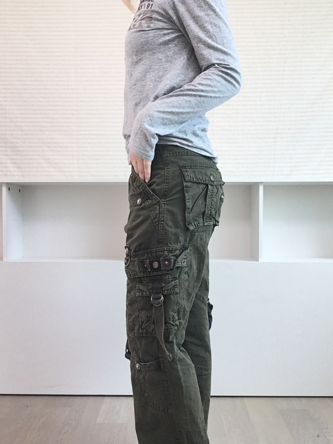jpn vintage y2k khaki cargo pocket pants 상품이미지7