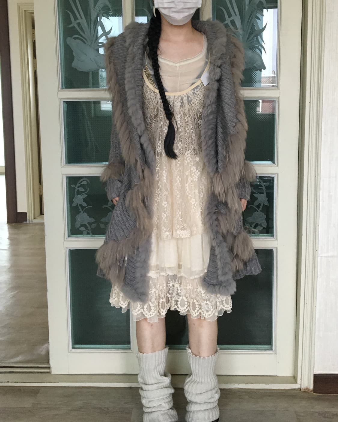 flower pattern lace see through sleevele 상품이미지6