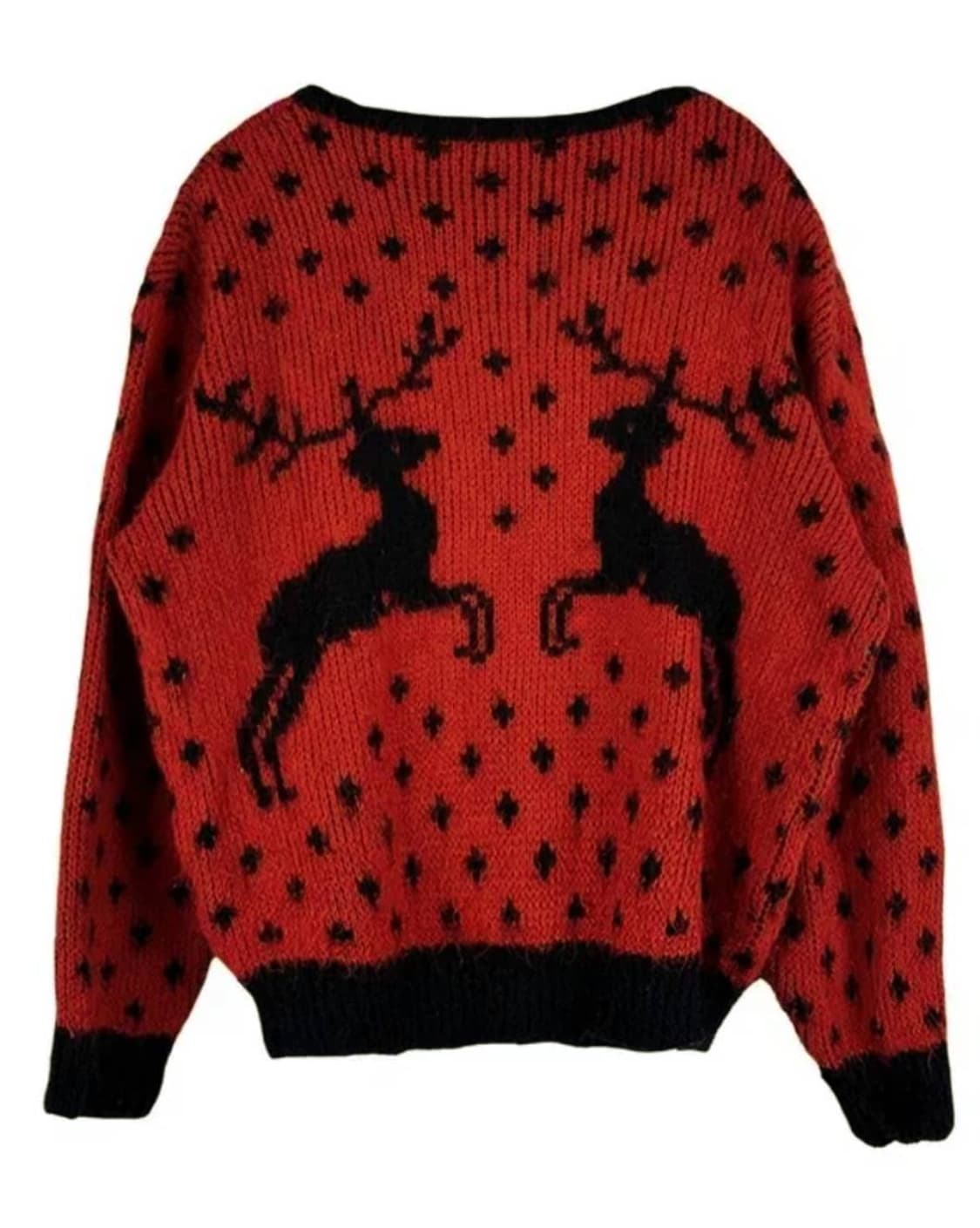 일본 빈티지 루돌프 레드 니트 맨투맨 티셔츠 상품이미지2