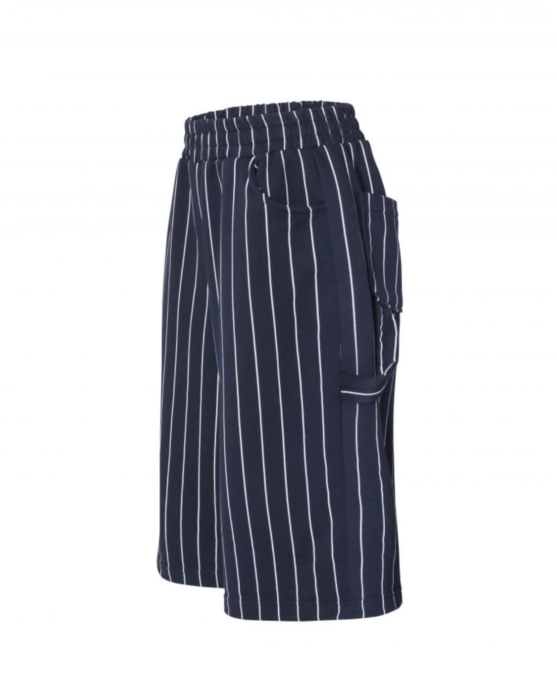 [OS] MJD TRSC 스트라이프 와이드 카펜터 버뮤다 팬츠 네이비 상품이미지1