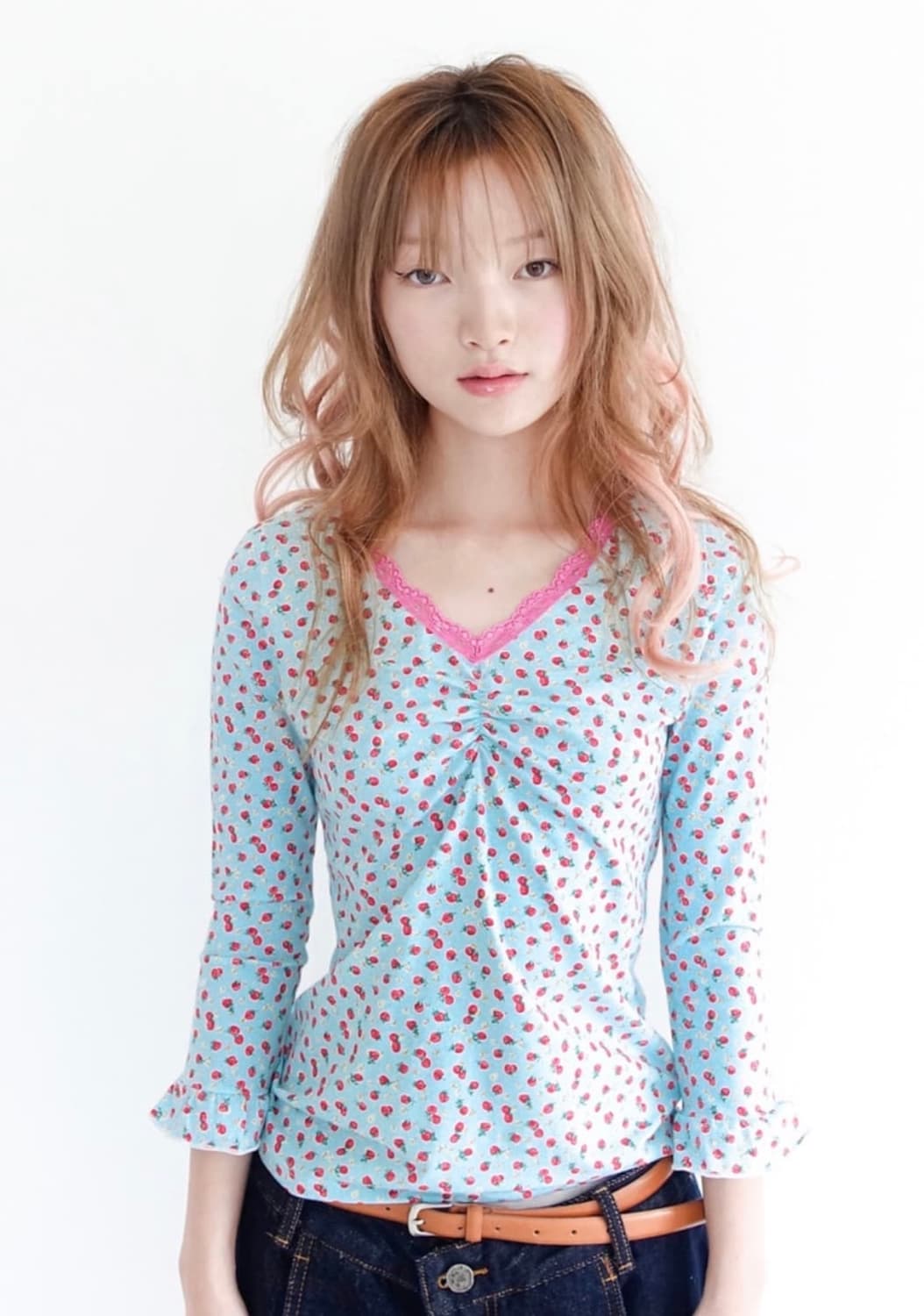 샵페어리 리틀 스트로베리 레이스 탑 상품이미지1