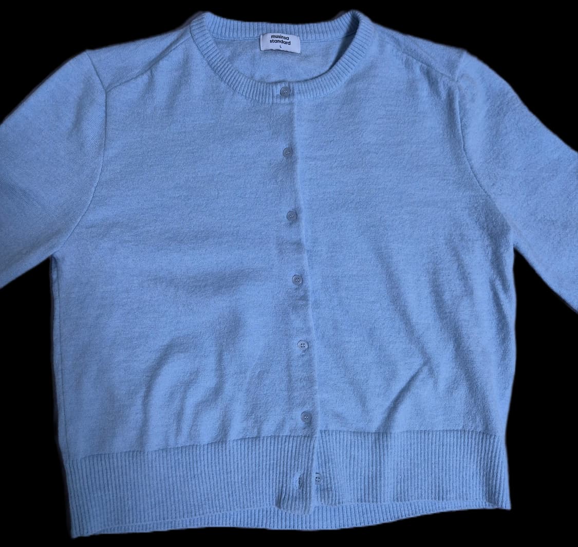 무신사스탠다드 우먼 라운드넥 가디건 파스텔블루 상품이미지3
