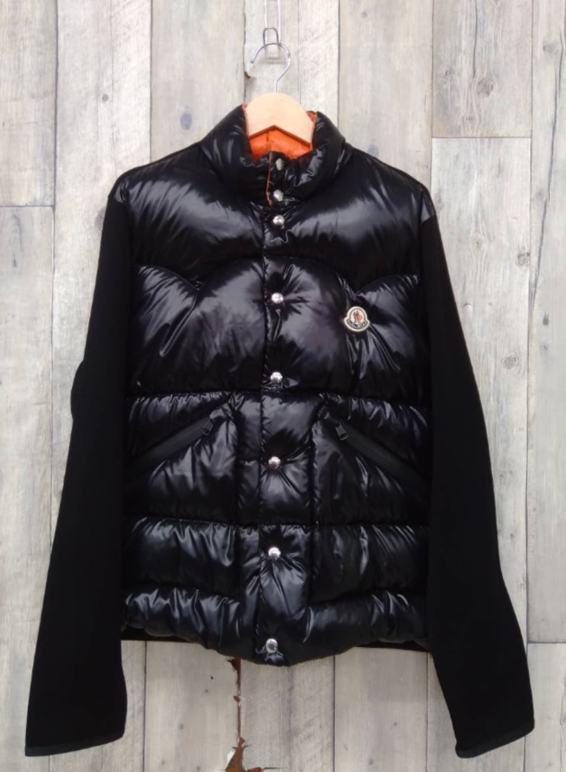 [정품] 몽클레어 와펜 유광 니트 패딩 자켓 L 블랙 상품이미지1