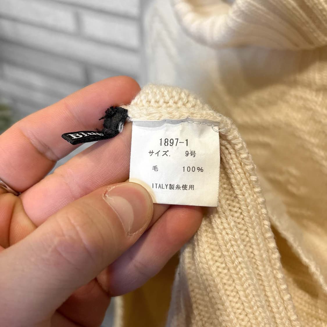 JPN VINTAGE 목폴라 크롭 니트 노르딕 패턴 짜임 디테일 아이보리 상품이미지6