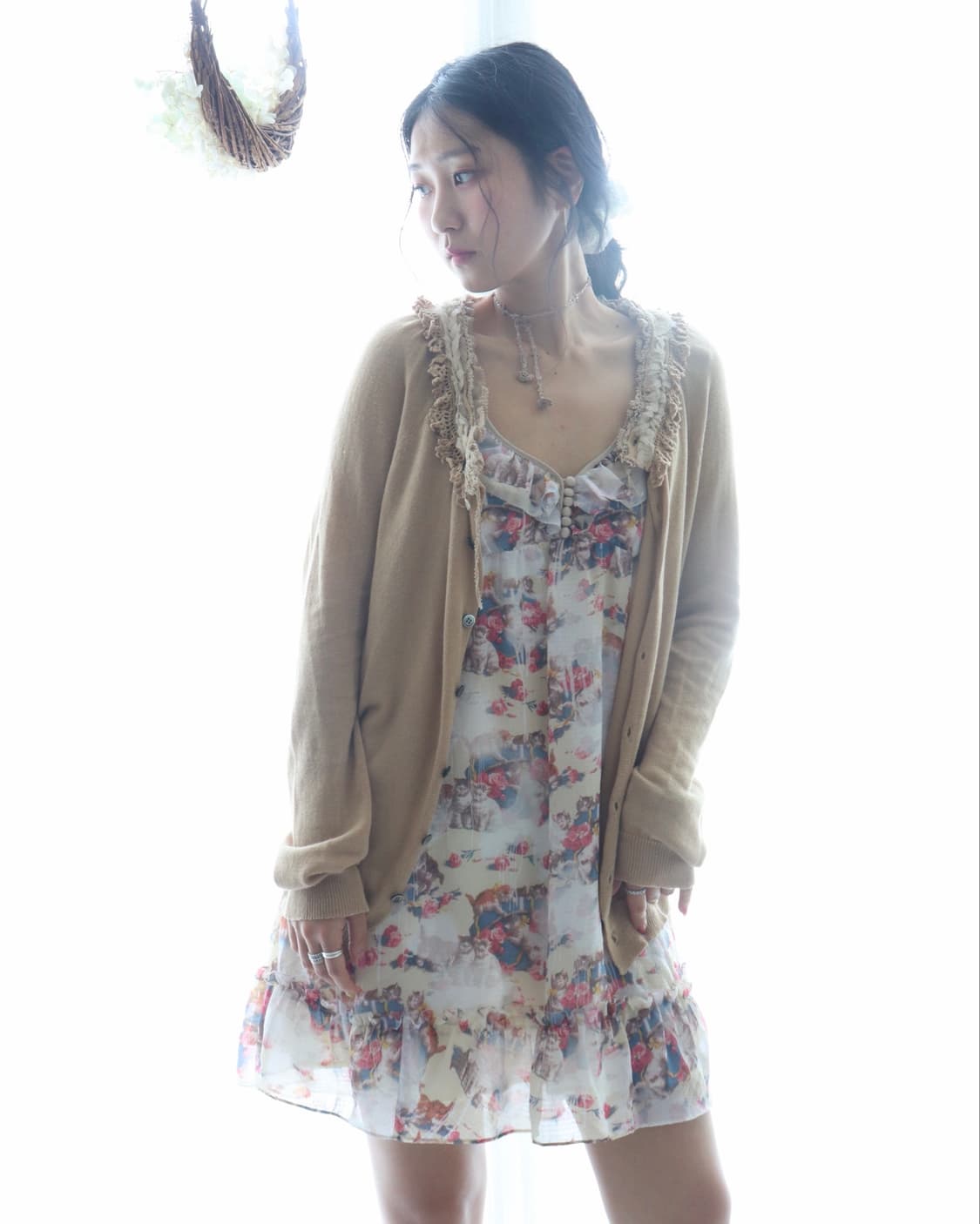 [Sunao Kuwahara] Lace Frill Cardigan 상품이미지3