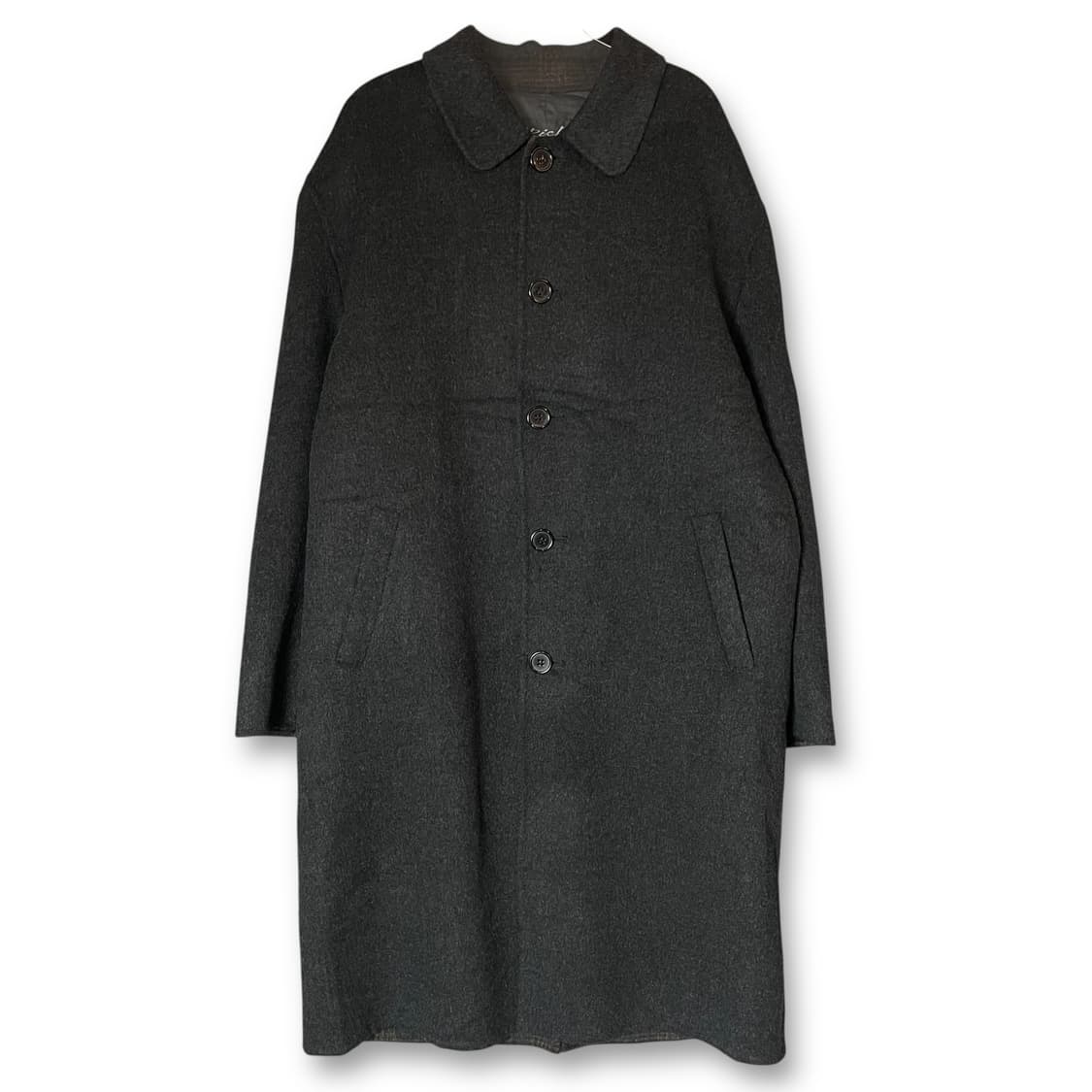 리치 차콜 울 싱글 롱 코트 100 상품이미지1