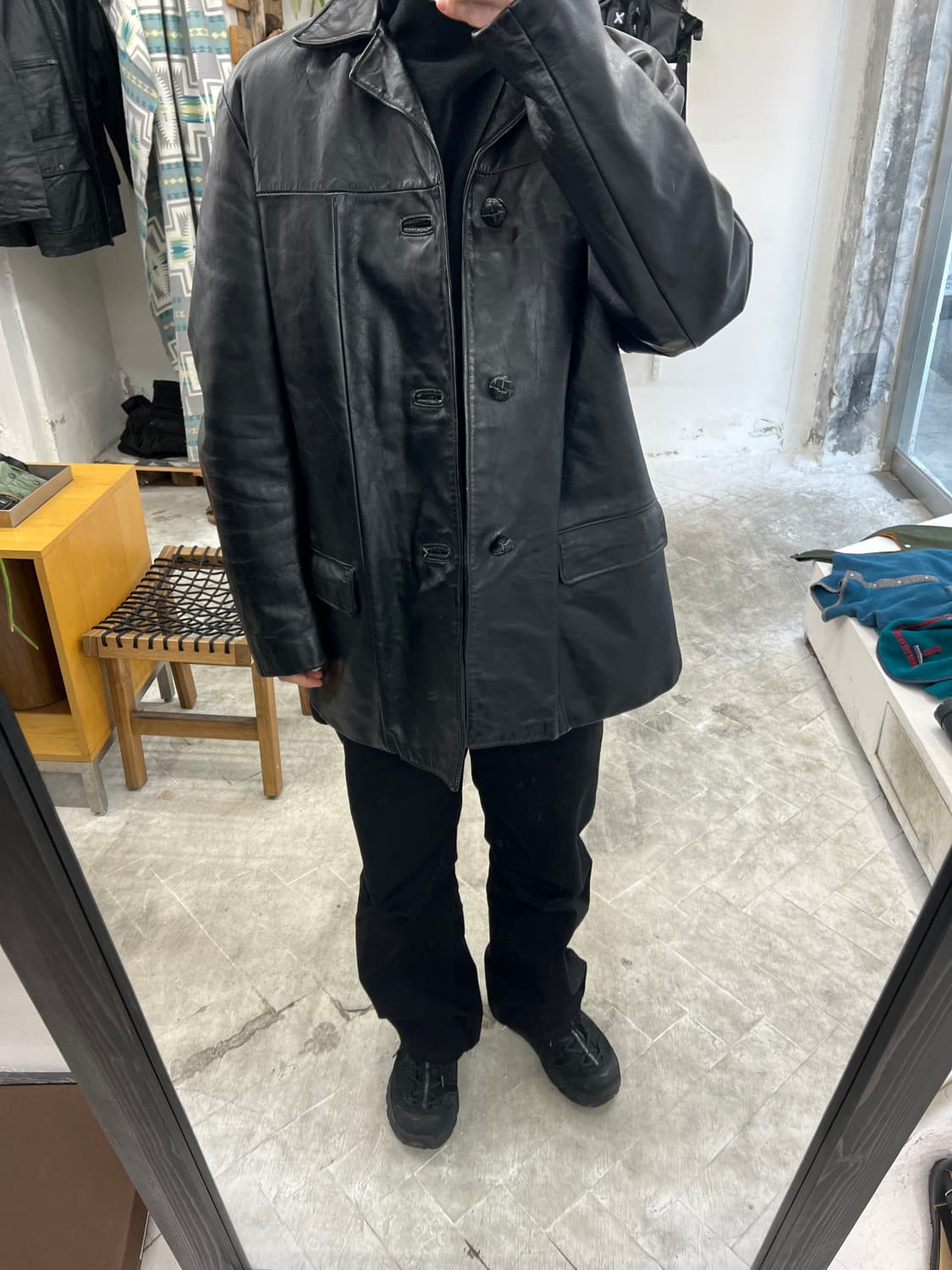 빈티지 레더 카코트 상품이미지5