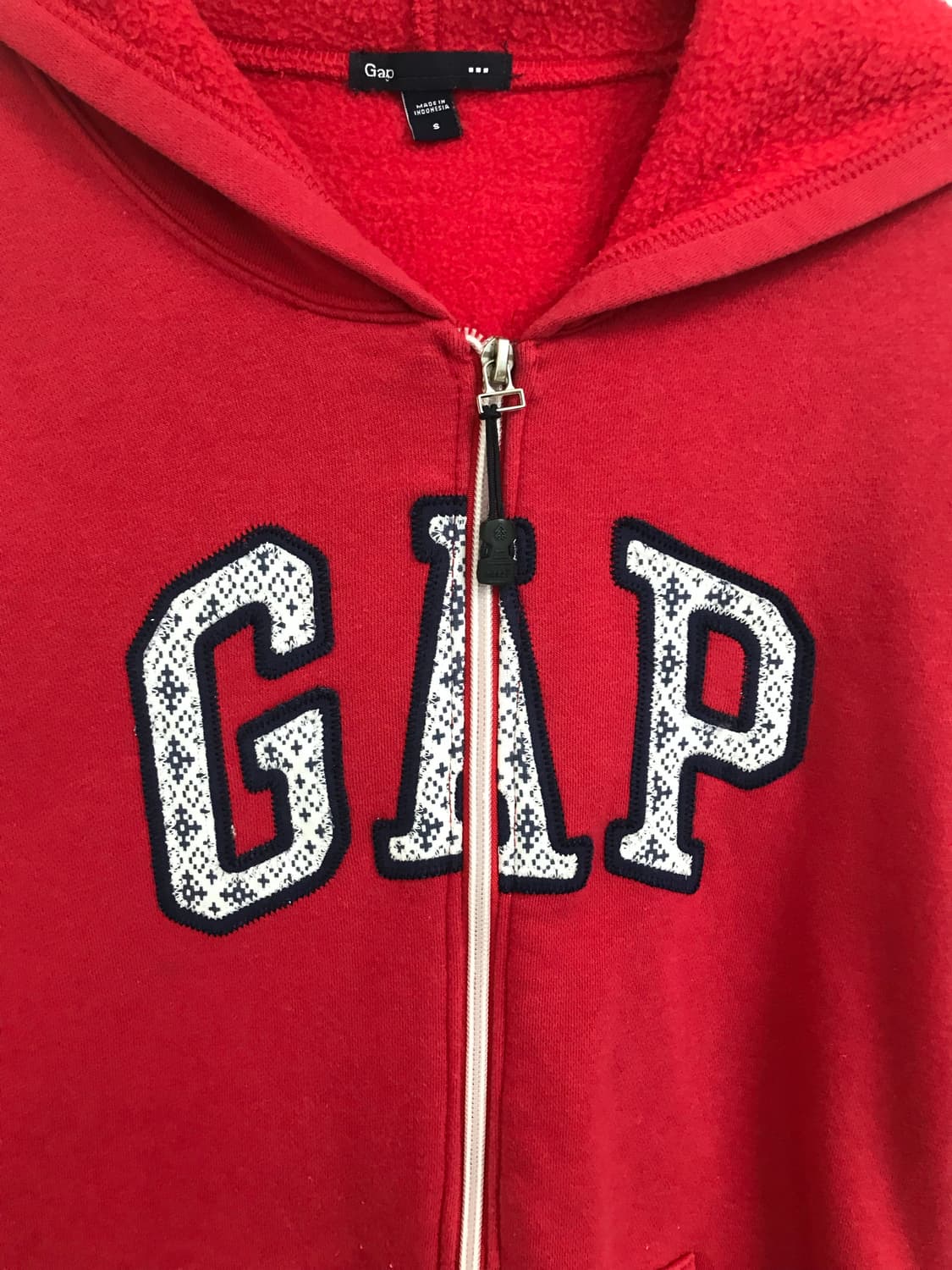 Gap 갭 자수로고 레드 후드집업 상품이미지4
