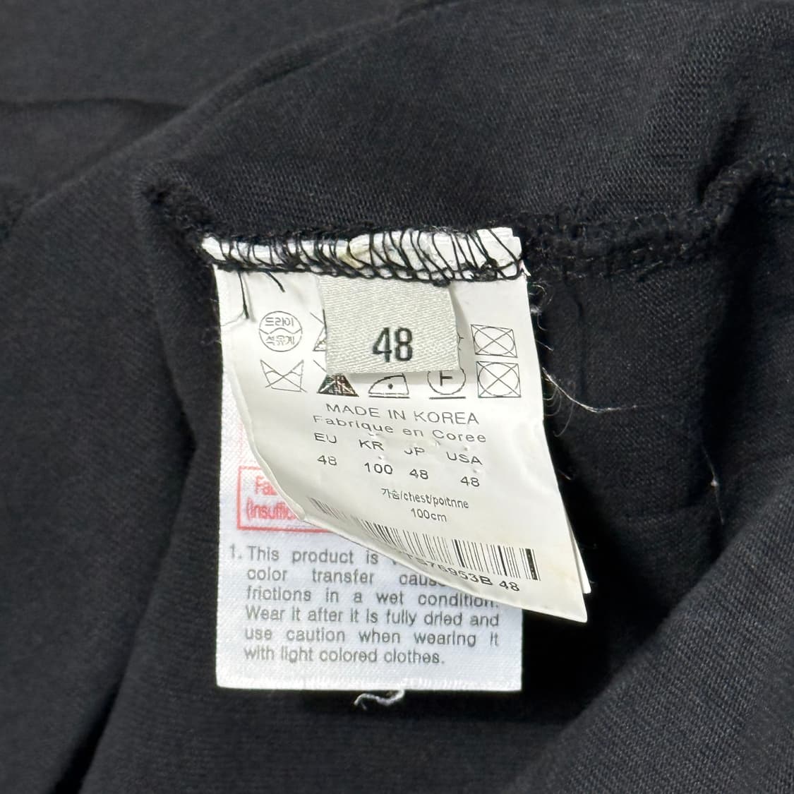 48(L) 솔리드옴므 블랙 무지 반팔티 상품이미지5