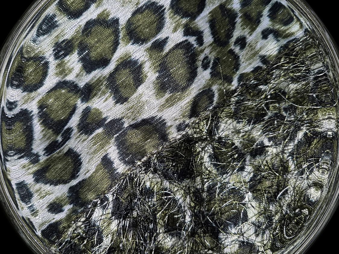 Vintage khaki leopard shaggy Cut Scarf 상품이미지2