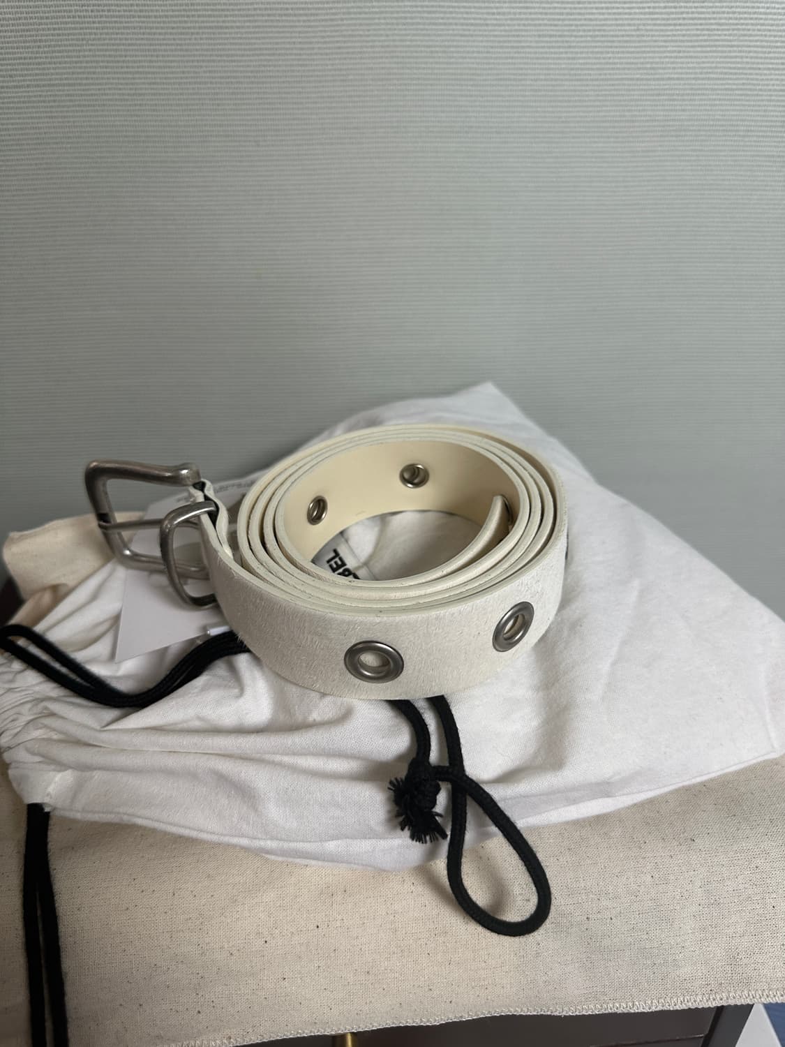 9999아카이브 카우하이드 벨트 화이트 와이드 상품이미지2