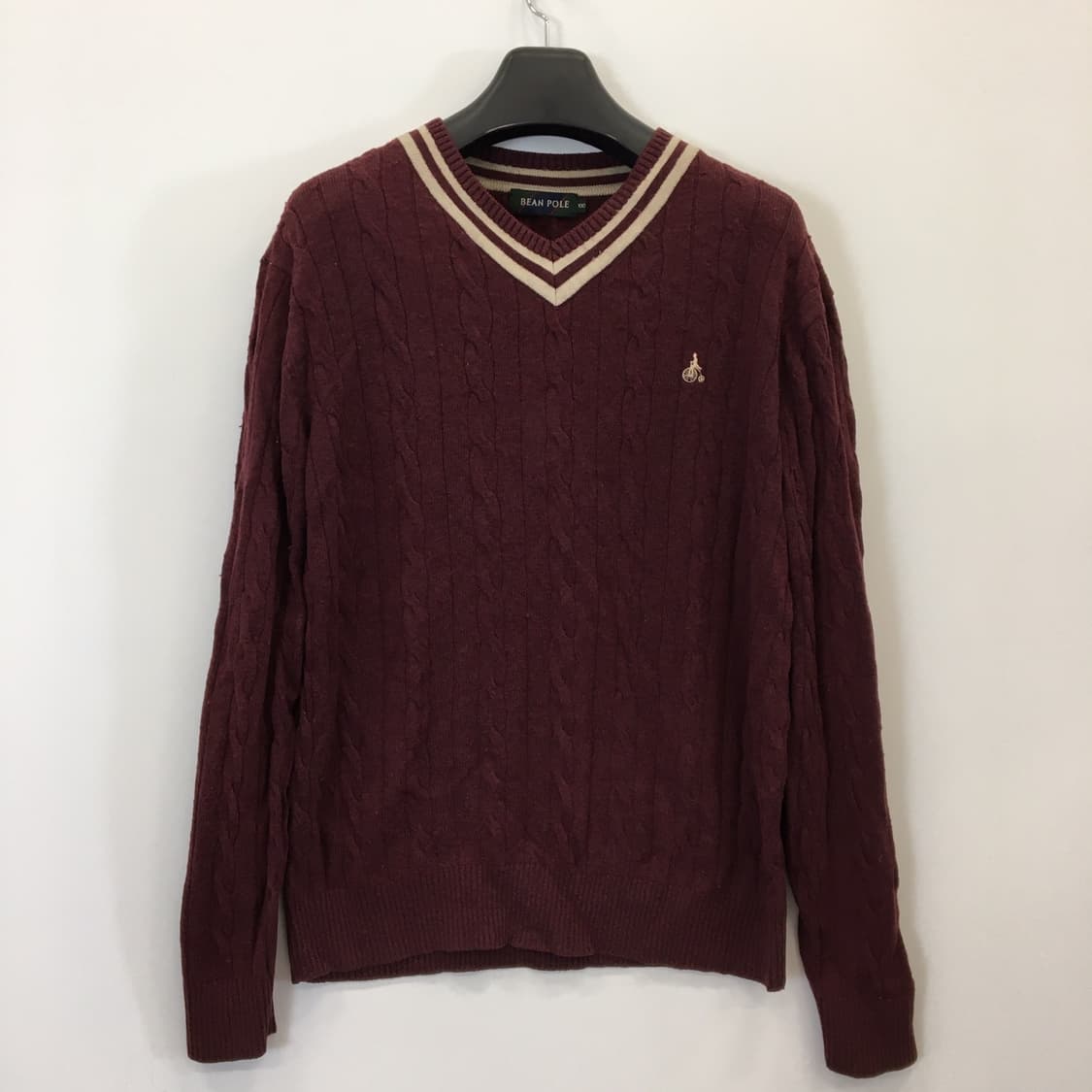 빈폴 자수로고 케이블 울 니트 100  상품이미지1