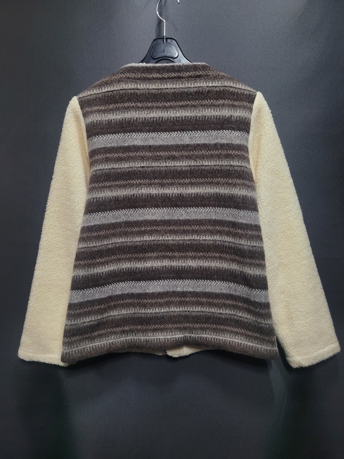 BEAMS BOY 빔즈 울 스트라이프 패턴 라운드넥 자켓 상품이미지3