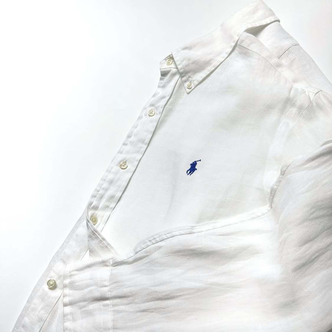 폴로 신형라벨 린넨 화이트 셔츠 상품이미지1