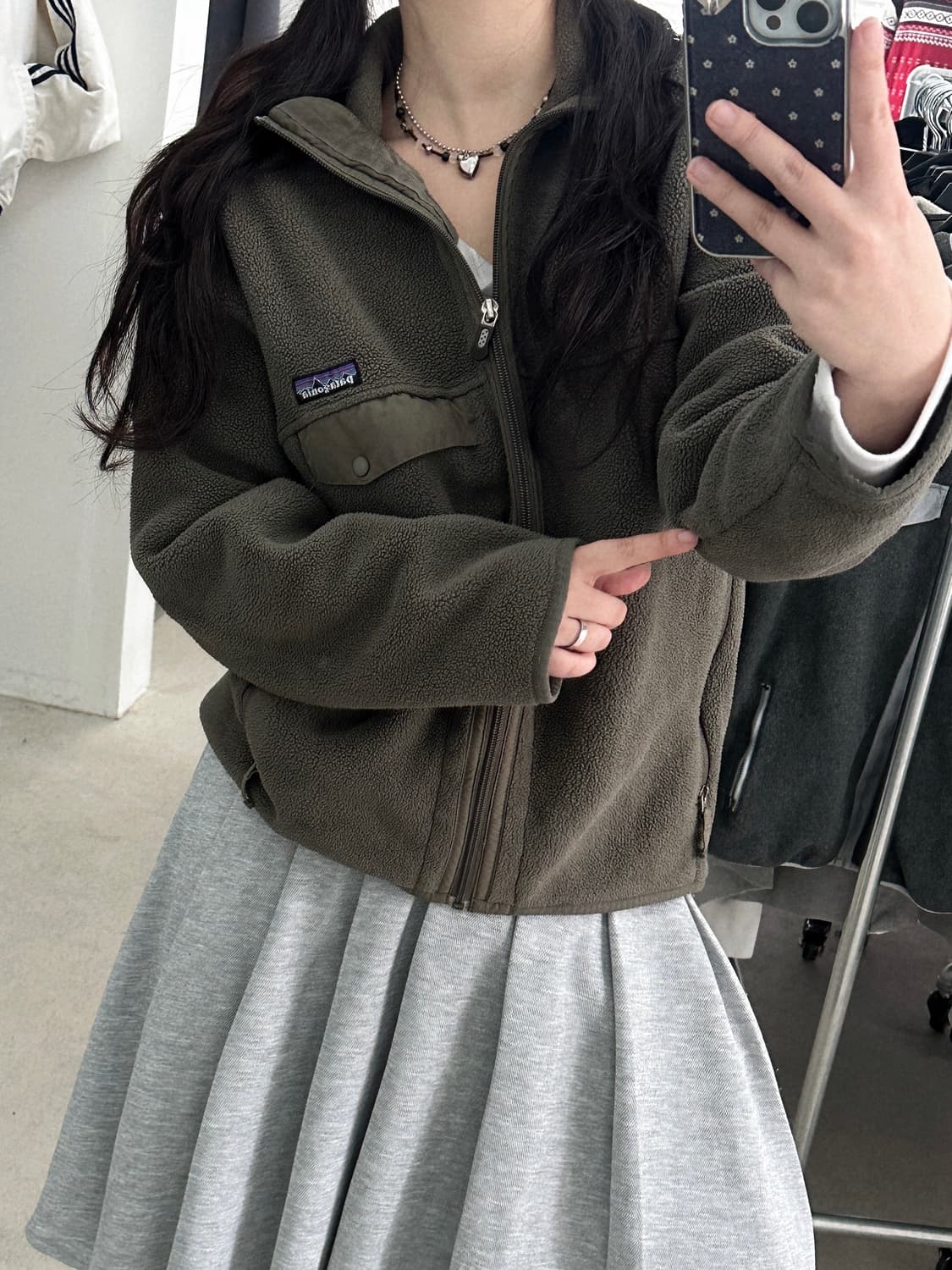 파타고니아 00s 신칠라 애쉬 카키 플리스집업  상품이미지1