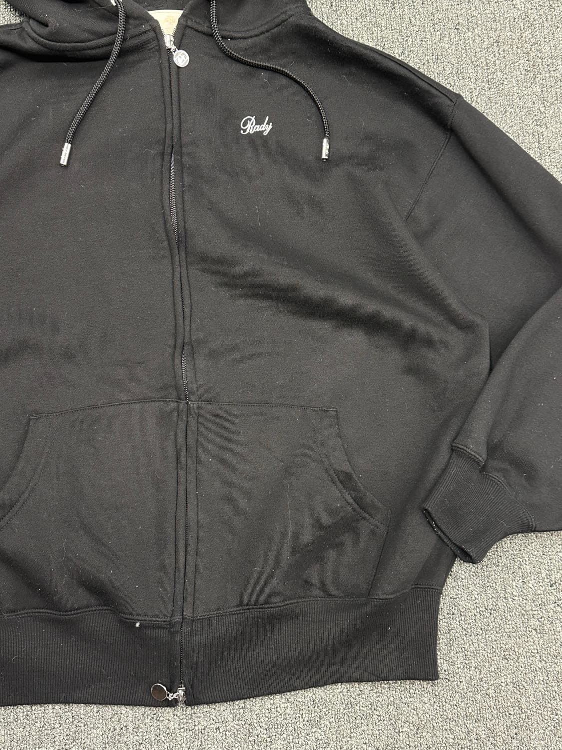 S)Rady vintage 블랙 플리스 후드집업 상품이미지2