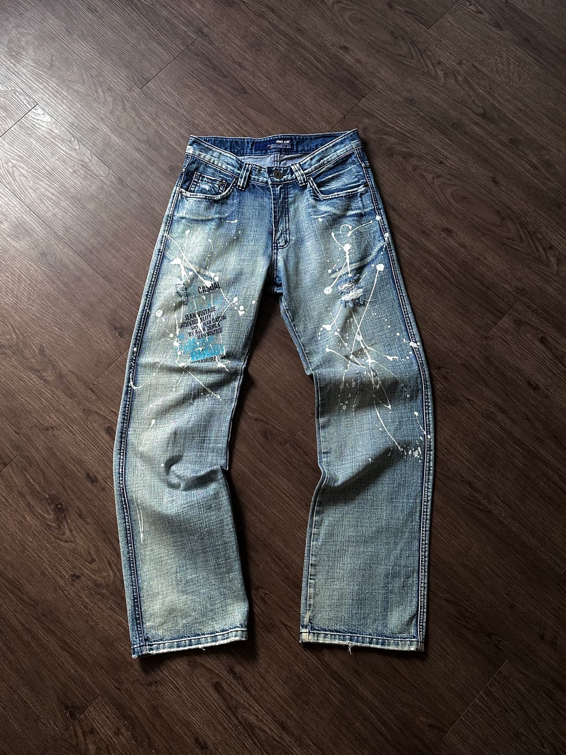 ILOI 더티 페인팅 & 리프드 스트레이트 진 상품이미지7