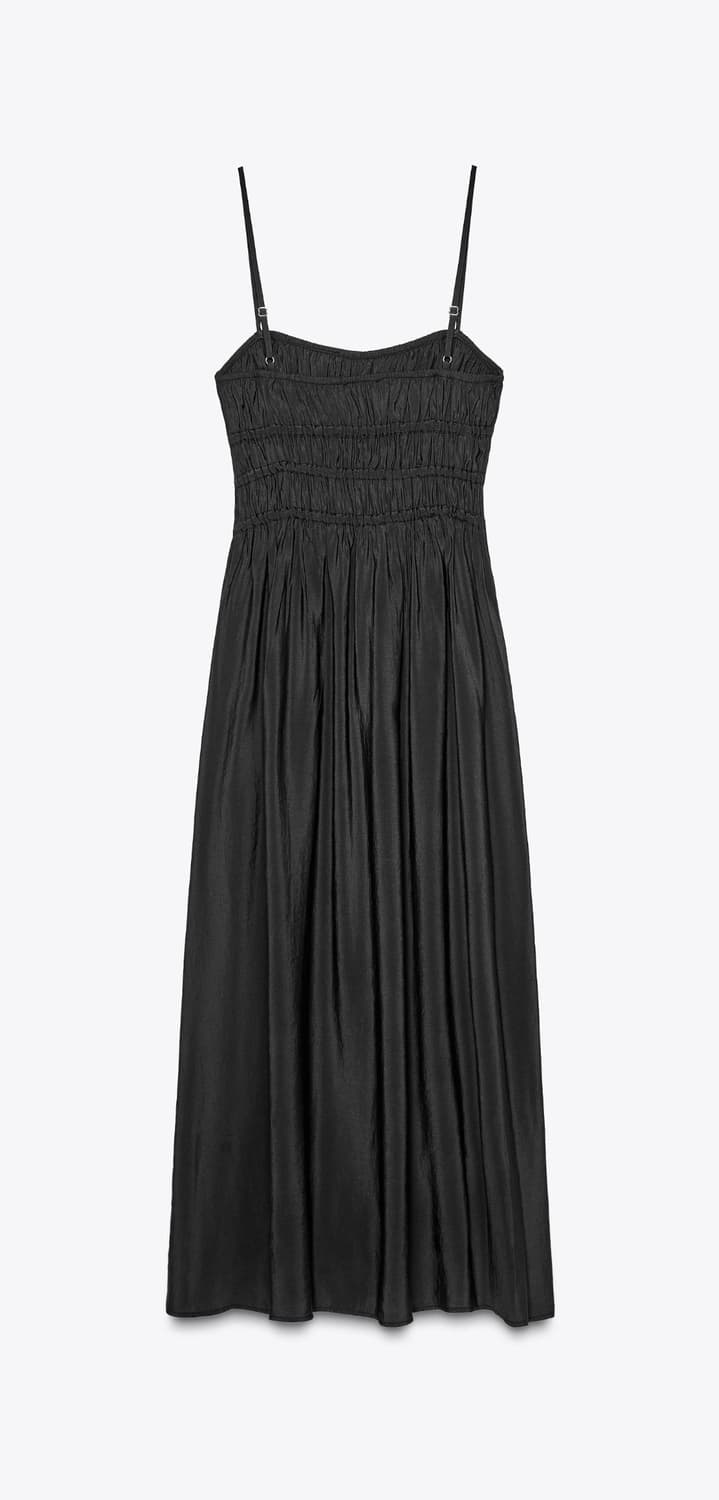 새상품) 자라 플루이드 엘라스틱 미디원피스 S 블랙 상품이미지6