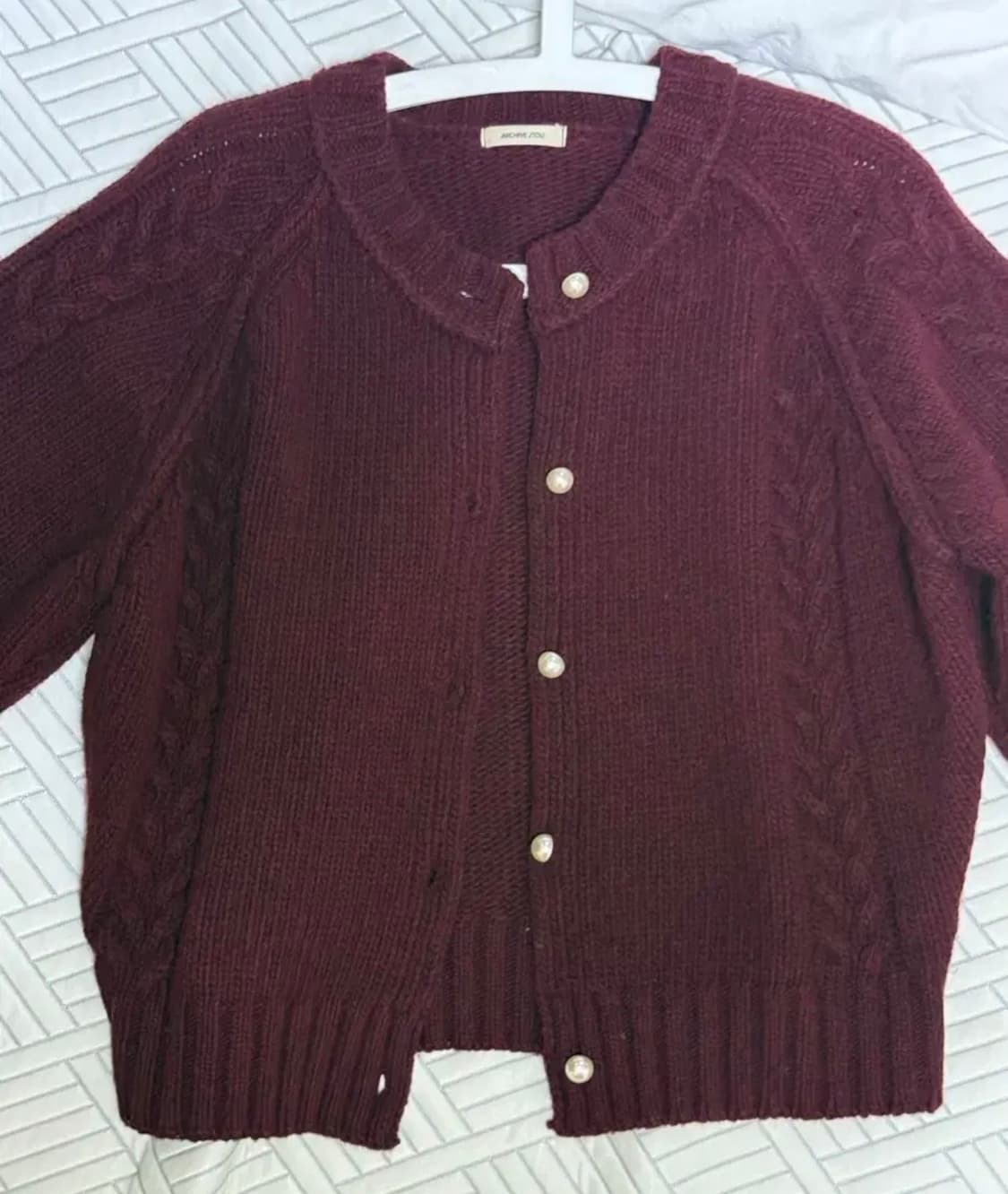 아카이브제이투유 펄 셔틀랜드 가디건 버건디 상품이미지2