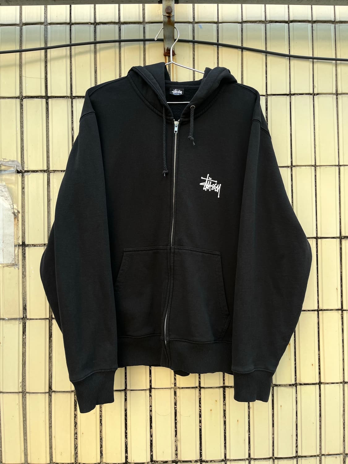 [L]스투시 빅로고 베이직 후드집업 블랙 상품이미지3