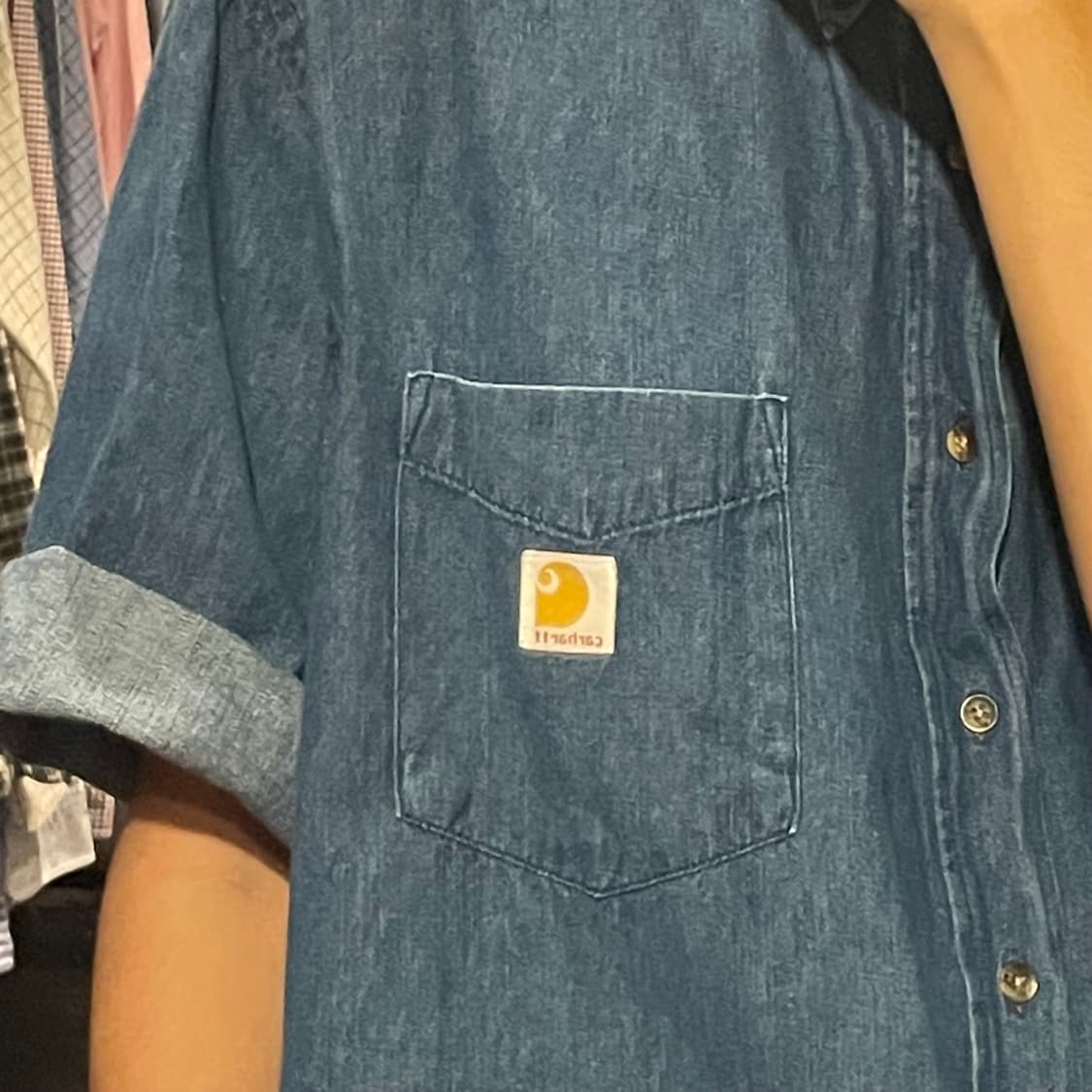 [IM] carhartt 칼하트 진청 데님 반팔셔츠 상품이미지4