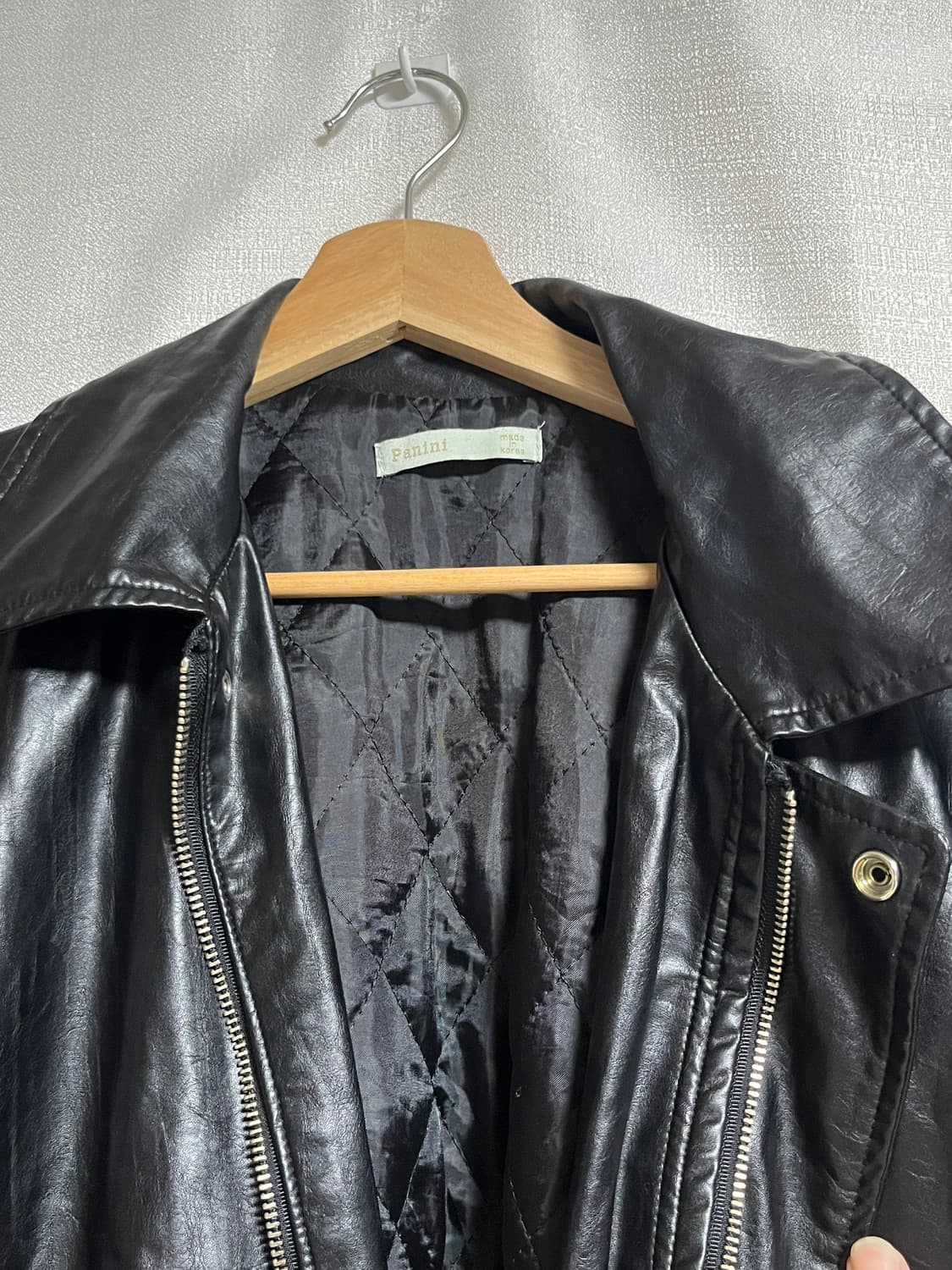FREE Panini 비건레더 오버핏 가오리핏 크롭 자켓 점퍼 상품이미지4