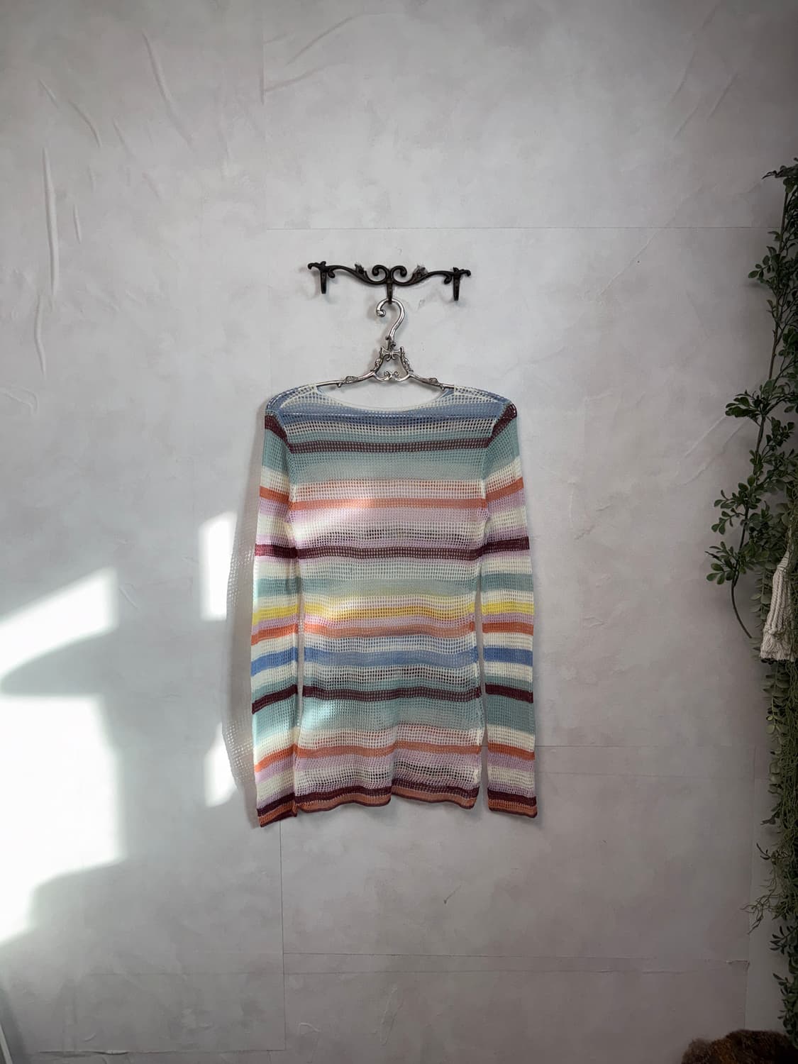 Mute rainbow stripe loose slim knit 상품이미지1