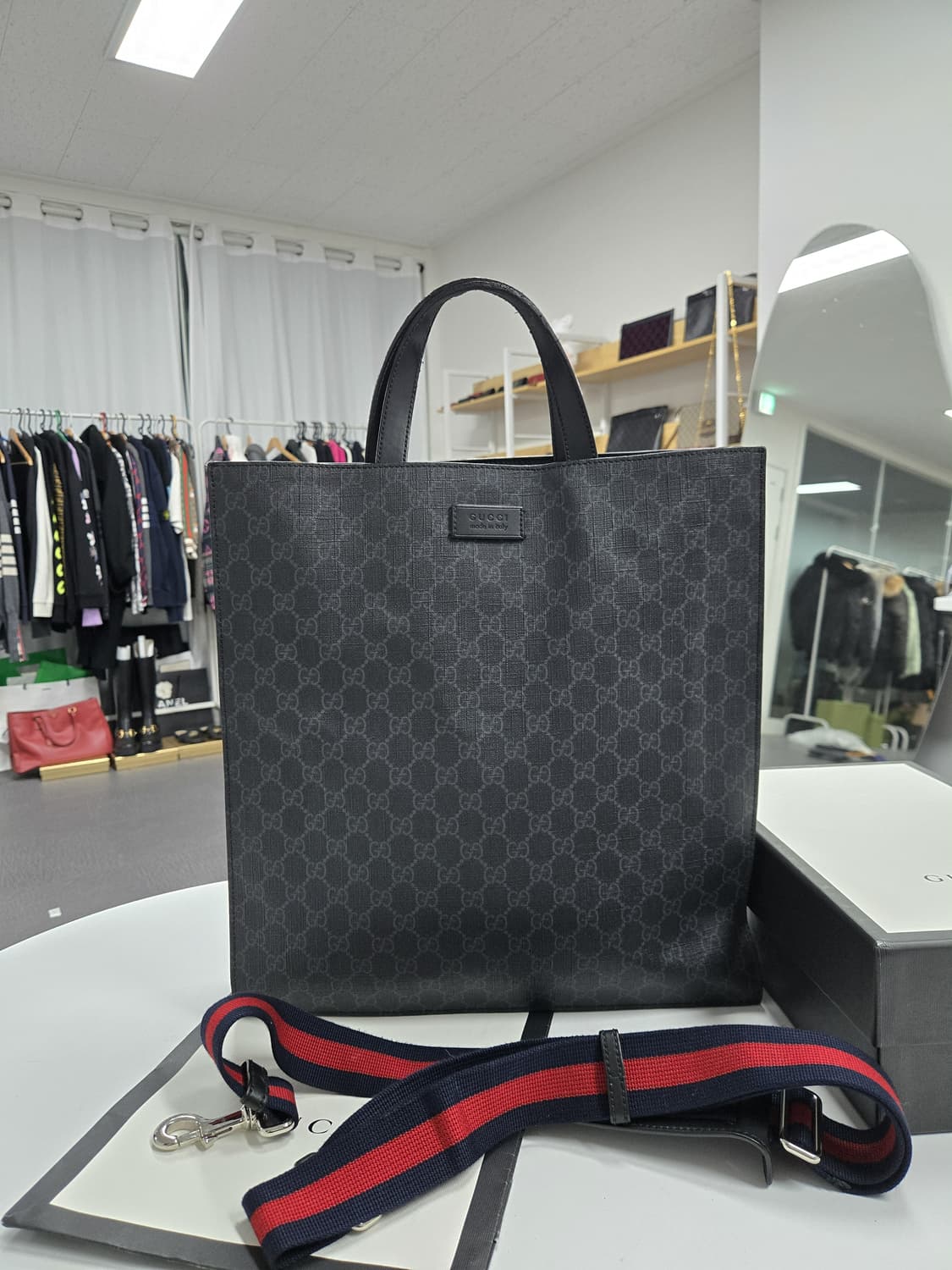 [A급컨디션]구찌 삼선 토트 숄더백 상품이미지2